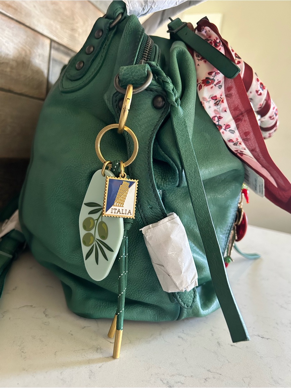 NWT We The Free Emerson Tote in Greenery With Charms and Scarves - Picture 7 of 16